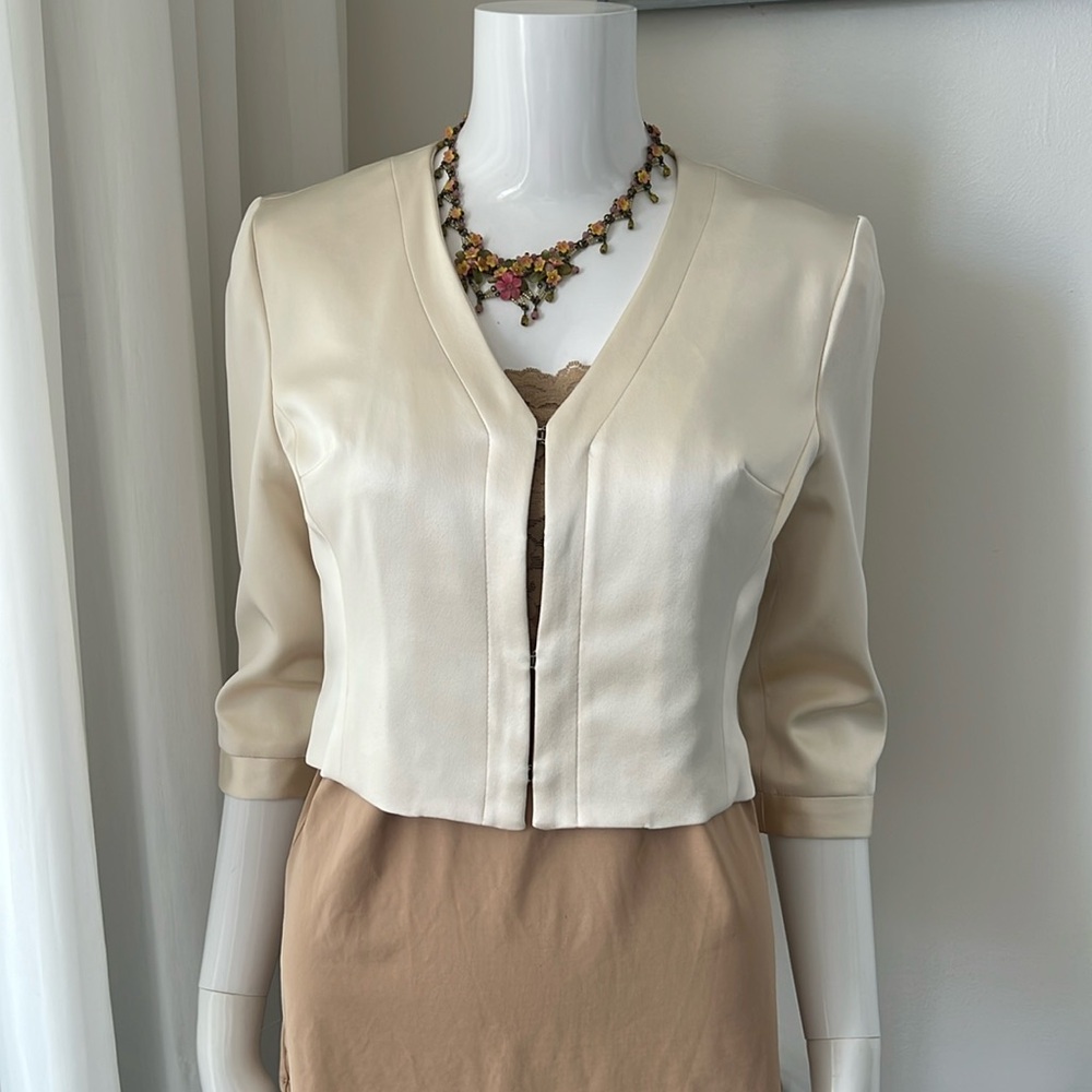 100% silk Cream color bolero jacket